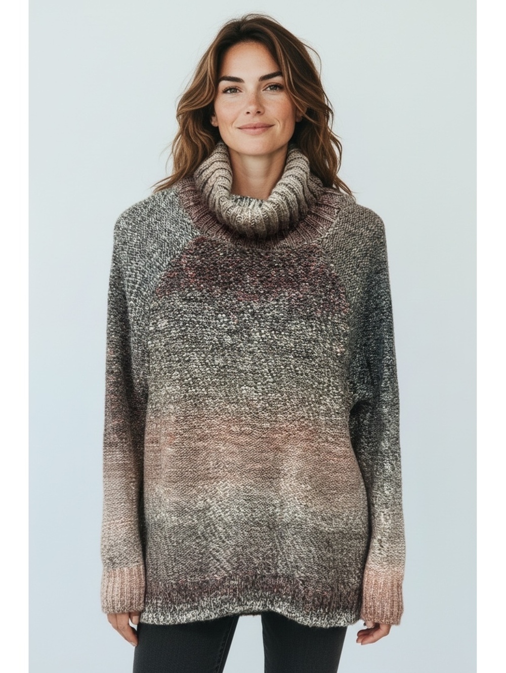 prAna Women's Small Multicolor Ombre Turtleneck Sweater